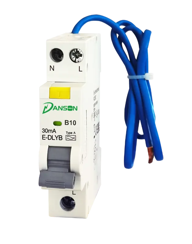 Danson-E-DLYB4110.png.webp BI-Directional Mini RCBO 6kA 1P+N Switched Neutral 1M B-Curve 10A 30mA Type A - Image 1