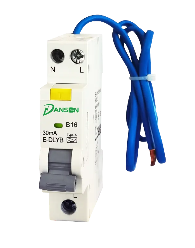 Danson-E-DLYB4116.png.webp BI-Directional Mini RCBO 6kA 1P+N Switched Neutral 1M B-Curve 16A 30mA Type A - Image 1
