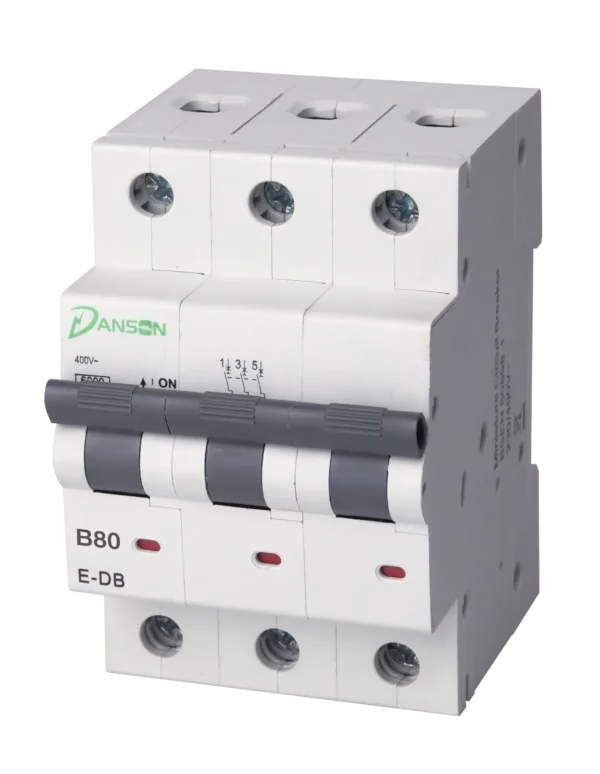 MCB 6kA 3P 3 Module B-Curve 80A 400V AC