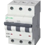 MCB 6kA 3P 3 Module C-Curve 25A 400V AC