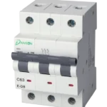 MCB 6kA 3P 3 Module C-Curve 63A 400V AC