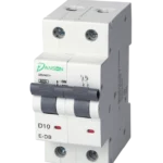 MCB 6kA D.P. Double Module D-Curve 10A 400V AC