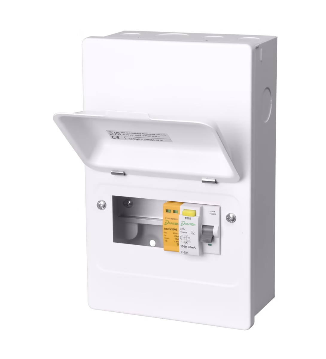 3 Ways Metal Consumer Unit with SPD And 100A 30mA RCD Type A
