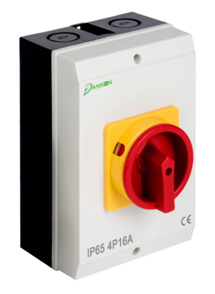 IP65 Surface Mounted 16A 4 Pole Rotary Isolator A.C.